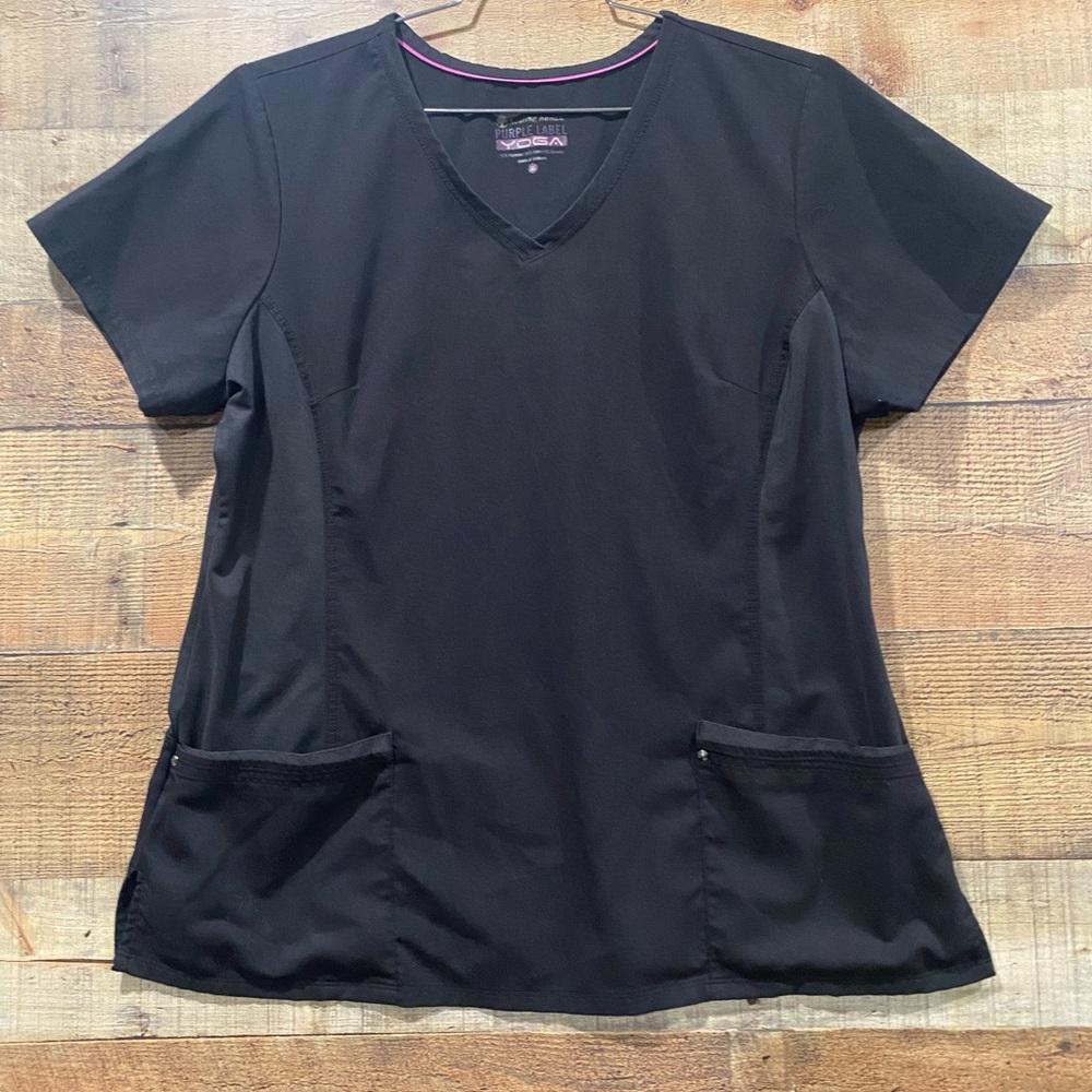 Healing Hands Purple Label Yoga Scrub Top Size XL